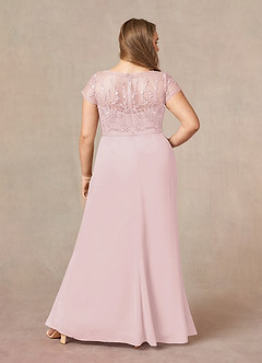 Azazie Silvia Mother of the Bride Dresses Blushing Pink A-Line Lace Chiffon Dress image8