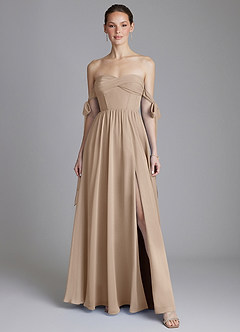 Azazie Ayanna Suknie dla druhen Linia A Zza ramienia Szyfon Do ziemi Sukienka image1