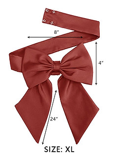 front Matching Color Matte Satin Sash with Back Bow