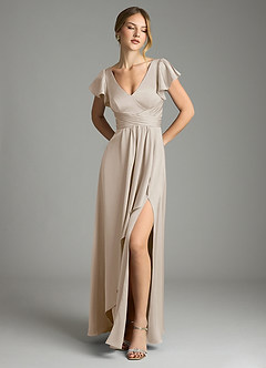 Azazie Omari Bridesmaid Dresses Frost A-Line Stretch Satin Dress image1