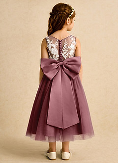 Azazie Sundae Flower Girl Dresses Desert Rose Ball-Gown Lace Dress image2