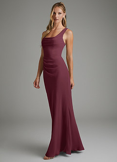 Azazie Asa Bridesmaid Dresses Cabernet Sheath Corset Chiffon Dress image4