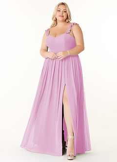 Azazie Metz Final Sale Candy Pink A-Line Sweetheart Ruched Chiffon Dress image7