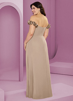 Barbie ♥ Azazie Bridesmaid Dresses Taupe A-Line Off the Shoulder Chiffon Convertible Dress image12