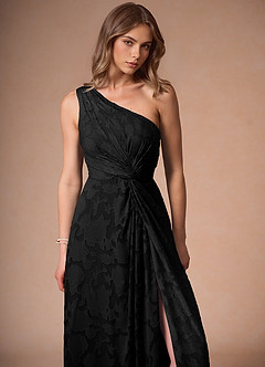 Hermosa Black One Shoulder Maxi Dress image6