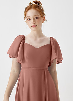 Azazie Chloe Junior Cedar Rose A-Line Sweetheart Neckline Chiffon Dress image6