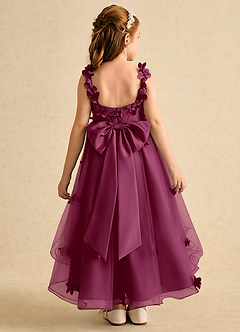 Azazie Tweety Flower Girl Dresses Mulberry A-Line Lace Tulle Dress image2