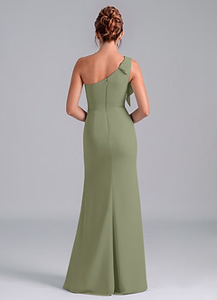 Azazie Rinna Jurken voor bruidsmeisjes Jurk van Chiffon met Zeemeermin One-Shoulder Pistache image2