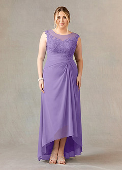 Azazie Endora Mother of the Bride Dresses Tahiti A-Line Scoop Lace Chiffon Dress image6