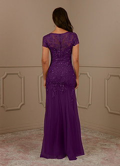 Azazie Laurie Mother of the Bride Dresses Grape Mermaid Scoop Sequins Tulle Dress image6