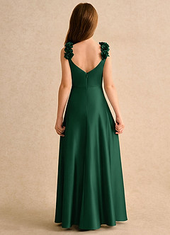 Azazie Rosita Girls Formal Flower Girl Klänningar Klänning A-Line i Stretch Satin Plisserad image5