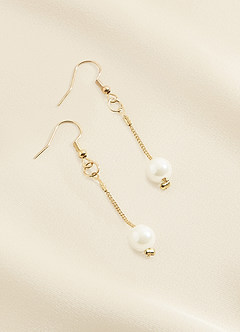 front Pearl And Gold Chain Jewelry Set