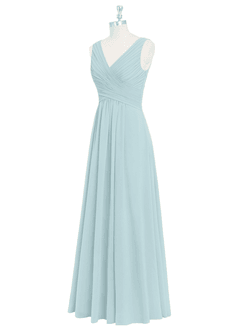 Azazie Flora Bridesmaid Dresses Mist A-Line Pleated Chiffon Dress image9