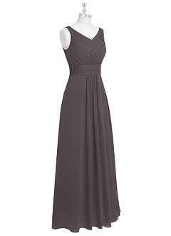 Azazie Pierrette Bridesmaid Dresses Steel Grey A-Line Pleated Chiffon Dress image9