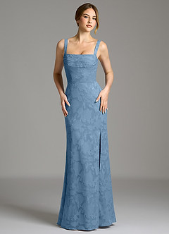 Azazie Brandi Final Sale Agave Mermaid Pleated Floral Burnout Dress image4