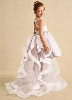 Azazie Julietta Flower Girl Dresses Rose Petal Ball-Gown Convertible Tulle Dress image6