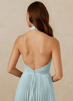 Christian Siriano Bridal for Azazie 1007 Bridesmaid Dresses Mist A-Line Pleated Stretch Satin Dress image7