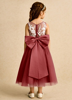 Azazie Sundae Flower Girl Dresses Rust Ball-Gown Lace Dress image2