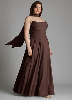 Azazie Gabriela Bridesmaid Dresses Ganache A-Line Corset Chiffon Dress image19