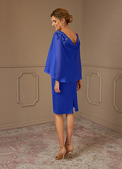 Azazie Carmela Mother of the Bride Dresses Royal Blue Sheath Lace Chiffon Dress image3