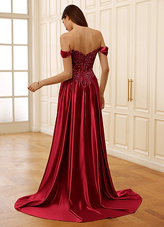 Rowane Rouge Robe de bal corsetée en dentelle transparente et strass image9