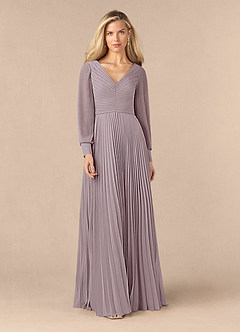 Azazie Zina Mother of the Bride Dresses Dusk A-Line Pleated Chiffon Dress image1