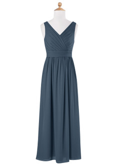 Azazie Kora Junior Neptune A-Line Pleated Chiffon Dress image5