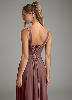 Azazie Shaude Bridesmaid Dresses Espresso A-Line Pleated Velvet Dress image7