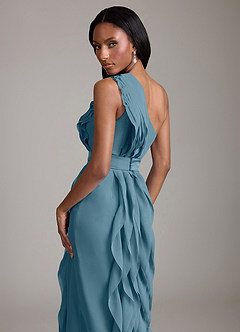 Azazie Venita Suknie dla druhen Osłona Marszczony Szyfon Do ziemi Sukienka image4