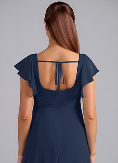 Azazie Bondi Maternity Bridesmaid Dresses A-Line Ruched Chiffon Floor-Length Dress image6