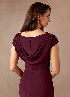 Azazie Marybeth Mother of the Bride Dresses Cabernet Mermaid V-Neck Sequins Lace Dress image7