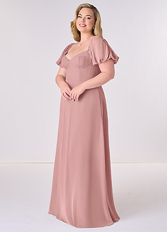 Barbie ♥ Azazie Bridesmaid Dresses Dusty Rose A-Line Pleated Chiffon Dress image9