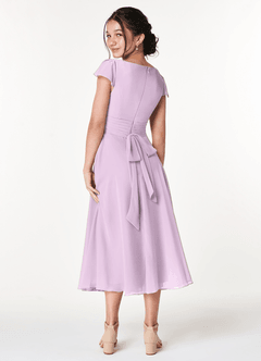 Azazie Payton Junior Linia A Ukłon Szyfon Długość herbaty Młodsza druhna Sukienka image2