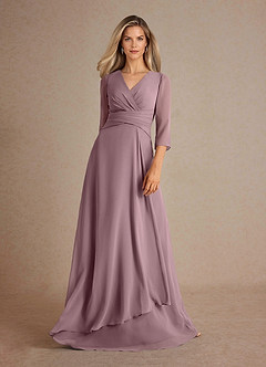 Azazie Mayfield Mother of the Bride Dresses Dusty Rose A-Line Pleated Chiffon Dress image5