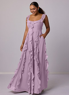 Barbie ♥ Azazie Bridesmaid Dresses Wisteria A-Line with Pockets Chiffon Dress image7