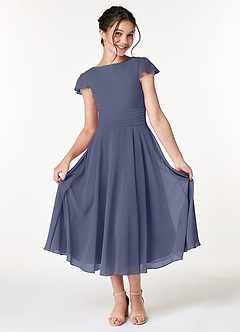 Azazie Payton Junior Stormy A-Line Bow Chiffon Dress image3