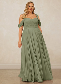 Christian Siriano Bridal for Azazie 1013 Bridesmaid Dresses Pistachio A-Line Off the Shoulder Chiffon Dress image10