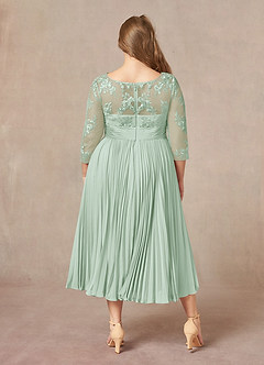 Azazie Tutu Mother of the Bride Dresses Agave A-Line Boatneck Lace Chiffon Dress image8