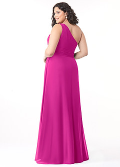 Azazie Dallas Bridesmaid Dresses Fuchsia A-Line One Shoulder Chiffon Dress image7