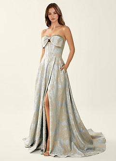 Leilani Ice Blue Corset Lace Up Back Beading Prom Dress image4