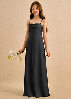 Azazie Mirabella Girls Formal Flower Girl Klänningar Klänning Tubklänning i Stretch Satin Hjärtformad urringning image2