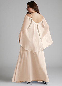 Azazie Cienna Bridesmaid Dresses White Alabaster A-Line Long Sleeve Chiffon Dress image9