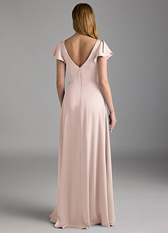 Azazie Omari Bridesmaid Dresses Blushing Pink A-Line Stretch Satin Dress image2