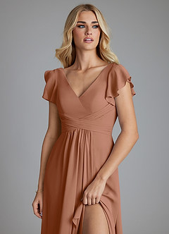 Azazie Omari Bridesmaid Dresses Bronzer A-Line Chiffon Dress image5