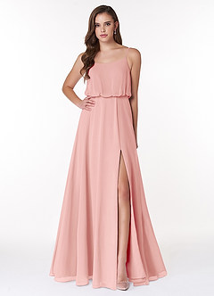 Azazie Lupe Final Sale Rosette A-Line Scoop Blouson Chiffon Dress image1