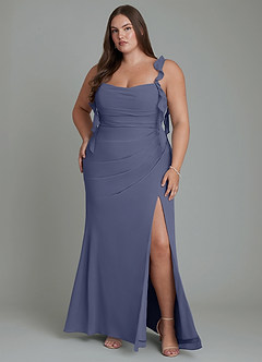 Azazie Jessamine Bridesmaid Dresses Stormy Mermaid Corset Chiffon Dress image9
