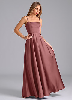 Azazie Elita Brautjungfernkleider A-Linie Plissee Stretch-Satin Kleid Amethyst image3