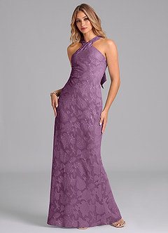 Azazie Doretta Bridesmaid Dresses Wisteria Mermaid Pleated Floral Burnout Dress image5
