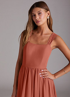 Azazie Calianna Bridesmaid Dresses Clay A-Line Off the Shoulder Chiffon Convertible Dress image7