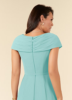 Azazie Bailora Mother of the Bride Dresses Aqua Mermaid Ruched Chiffon Dress image5